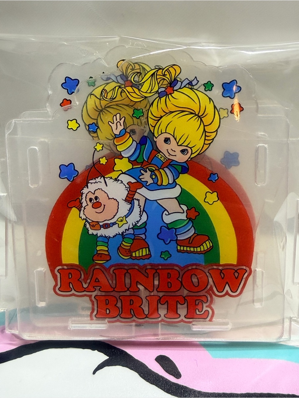Rainbow Brite Acrylic Character Pen Holder with Rainbow Graphic